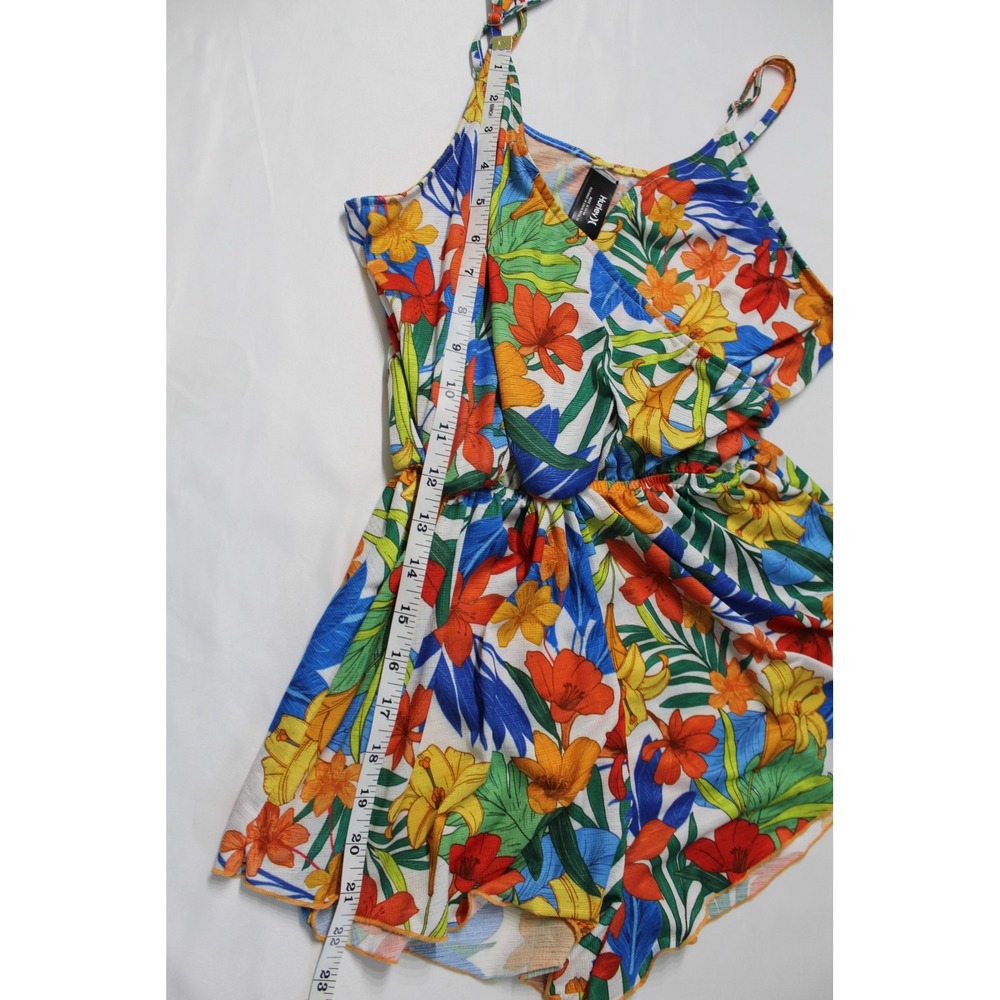 Hurley Womens Tropical Floral Romper Blue Orange Yellow Size S‎ Small - Picture 7 of 7